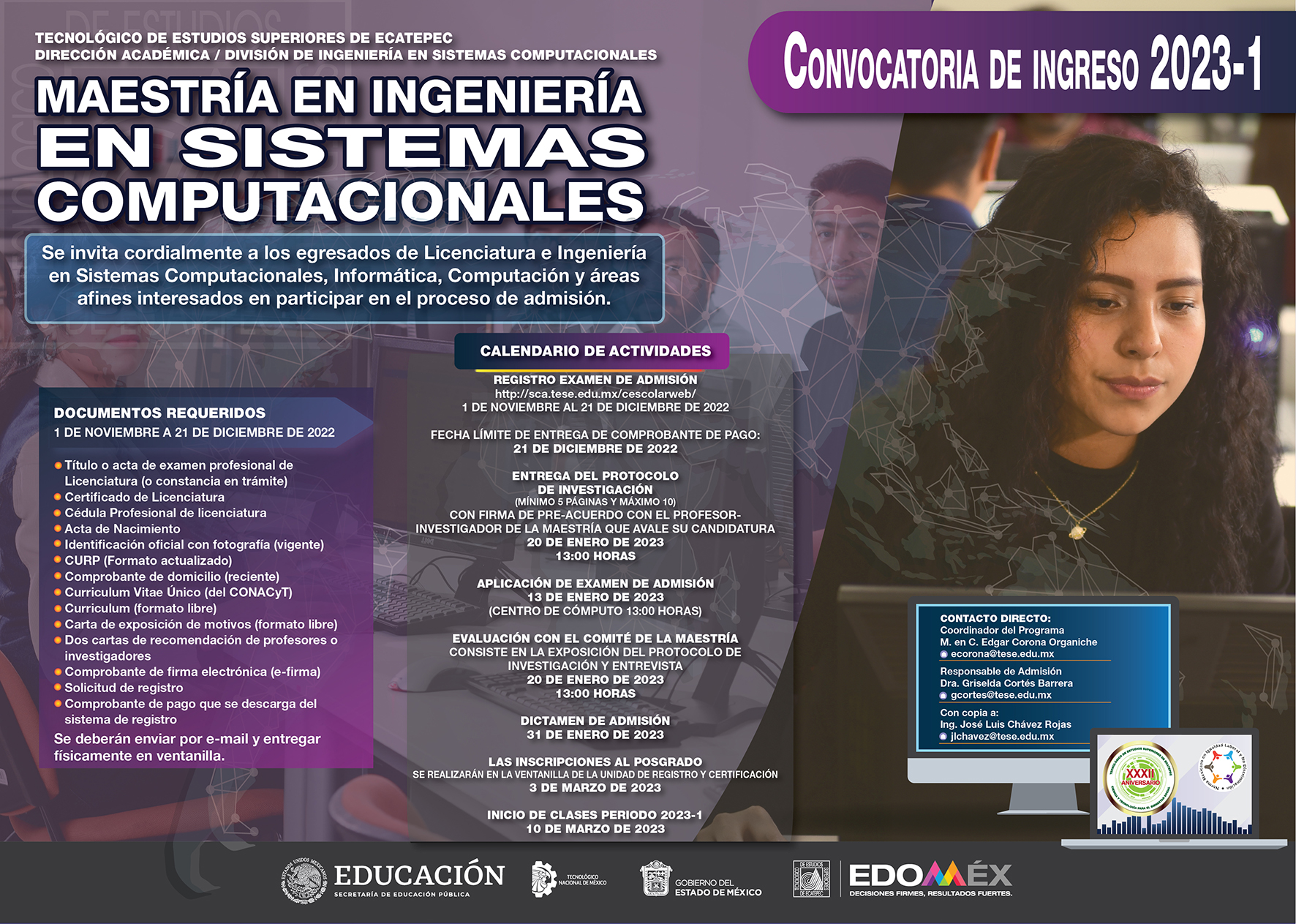 Convocatoria Ingeniería en Sistemas Computacionales 2023-1