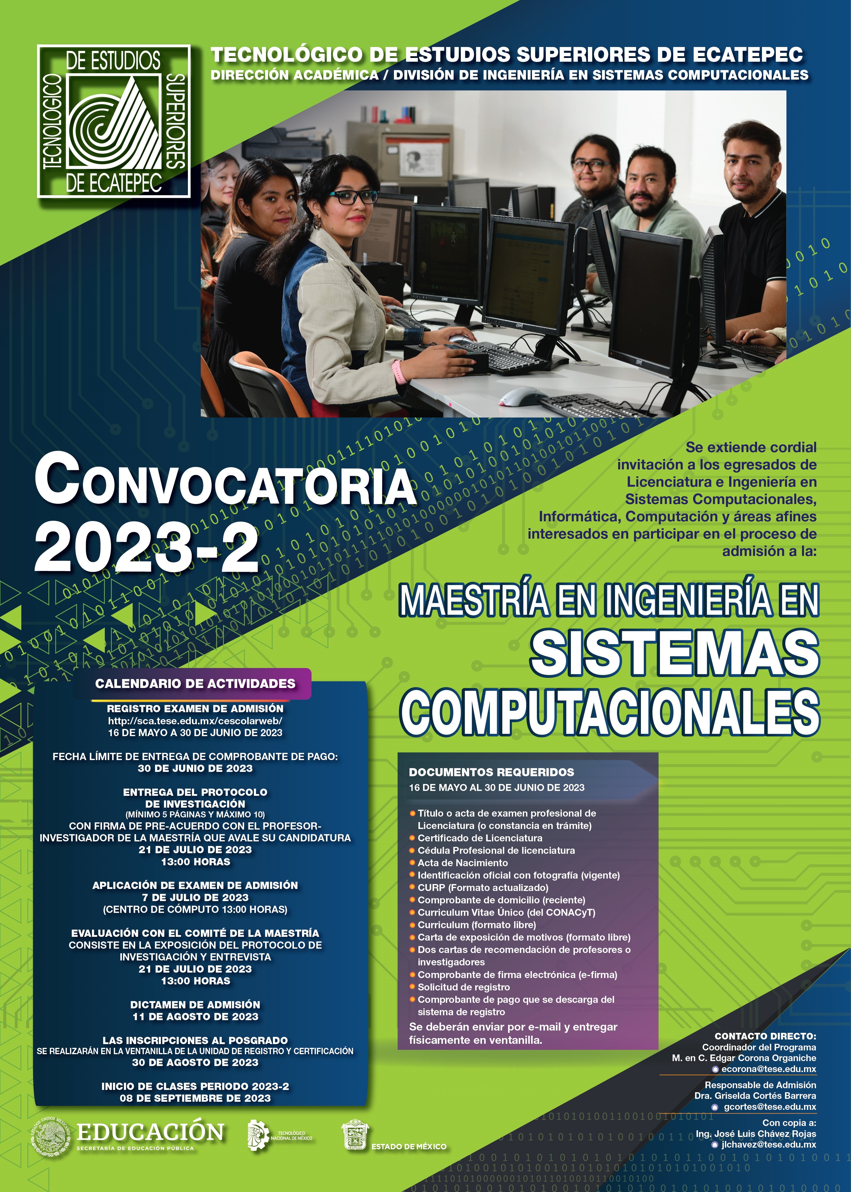 Convocatoria de Maestría Ingeniería en Sistemas Computacionales