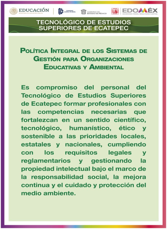 Política Integral de los Sistemas de Gestión para Organizaciones Educativas y Ambiental